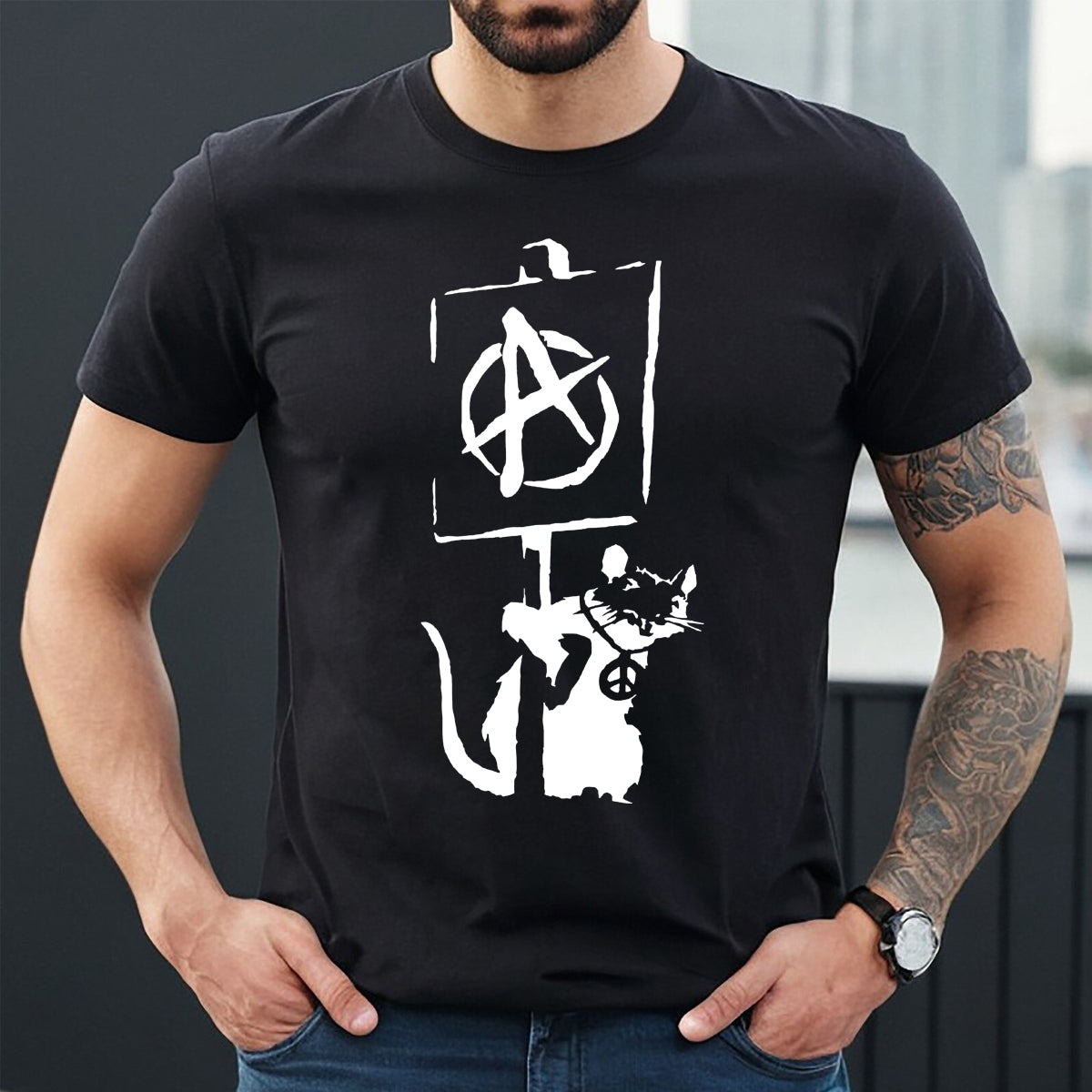 Banksy Anarchy Rat | MEN'S T-SHIRT