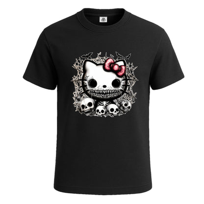 Gothic Doll Skull Themed | T-Shirt For Men's BLACK T-SHIRT Gothic Doll Skull Themed | T-Shirt For Men's