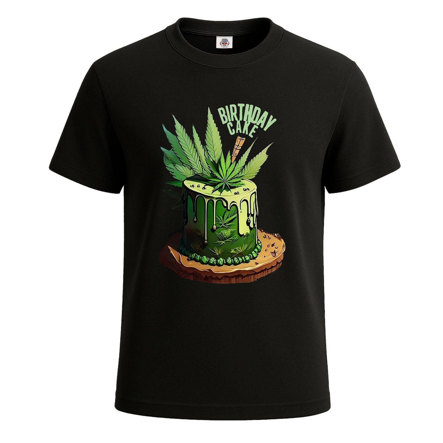 Birthday Cake Cannabis | T-Shirt For Men's BLACK T-SHIRT Birthday Cake Cannabis | T-Shirt For Men's