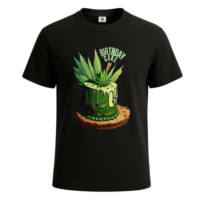 Birthday Cake Cannabis | T-Shirt For Men's BLACK T-SHIRT Birthday Cake Cannabis | T-Shirt For Men's