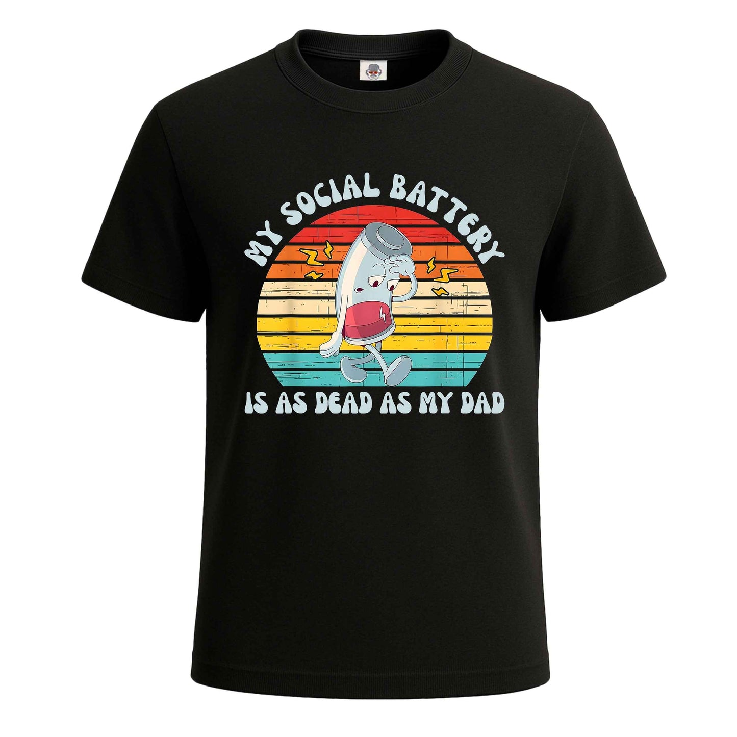 My Social Battery Is As | T-Shirt For Men's BLACK T-SHIRT My Social Battery Is As | T-Shirt For Men's