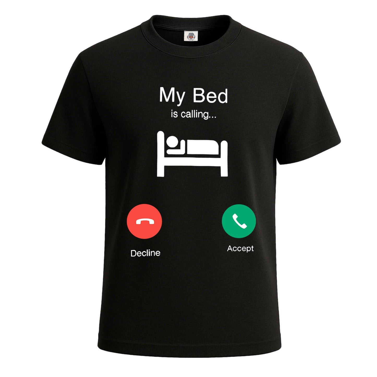 My Bed is Calling Lazy | T-Shirt For Men's BLACK T-SHIRT My Bed is Calling Lazy | T-Shirt For Men's