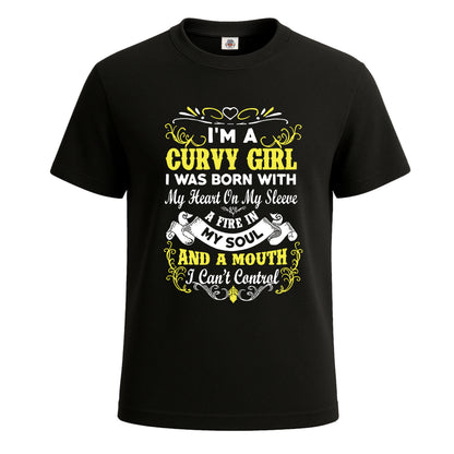I'm A Curvy Girl I Was | T-Shirt For Men's BLACK T-SHIRT I'm A Curvy Girl I Was | T-Shirt For Men's