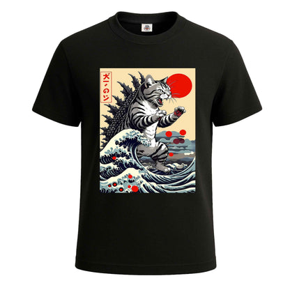 Catzilla Cat Japanese |T-Shirt For Men's