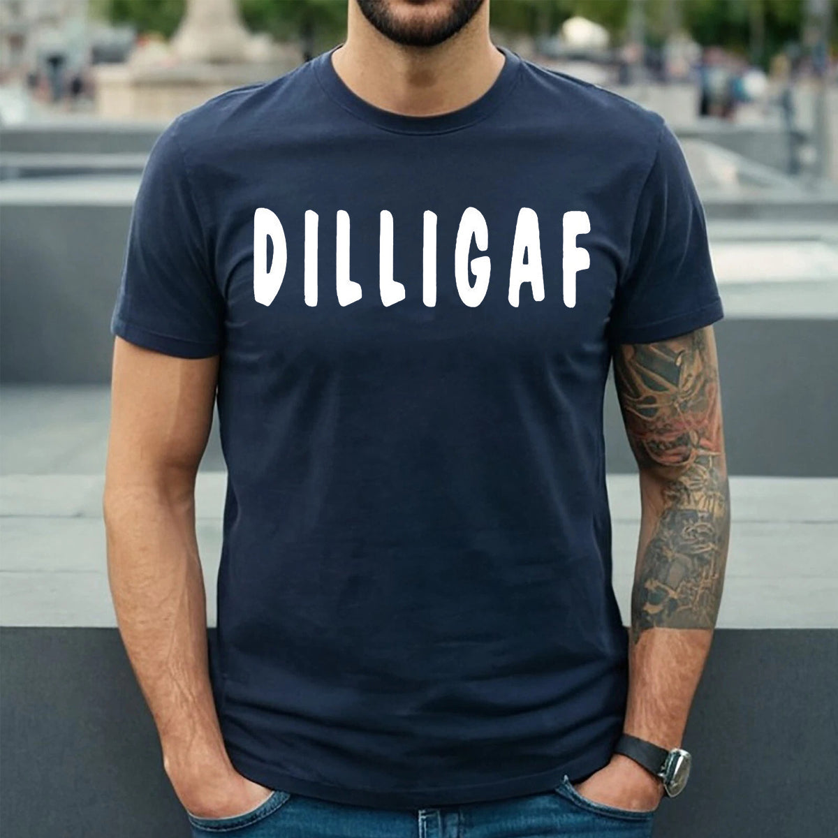 DILLIGAF DO I LOOK  | MEN'S T-SHIRT