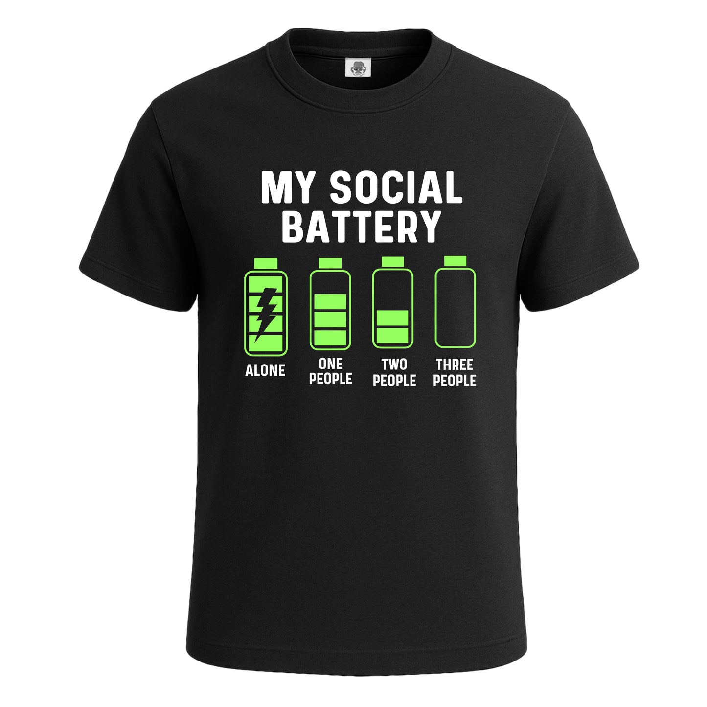 My Social Battery Alone | T-Shirt For Men's BLACK T-SHIRT My Social Battery Alone | T-Shirt For Men's