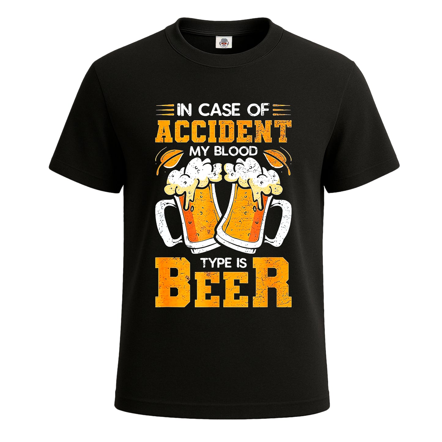 In Case of Accident | T-Shirt For Men's BLACK T-SHIRT In Case of Accident | T-Shirt For Men's
