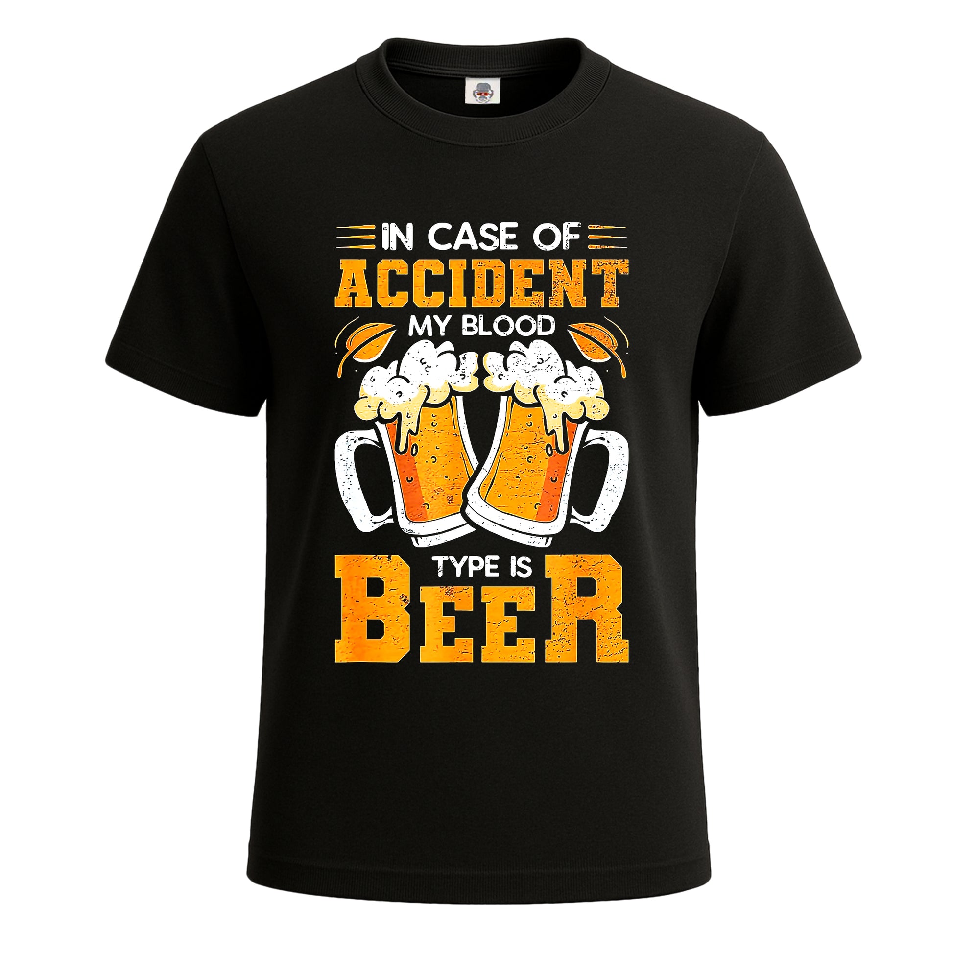 In Case of Accident | T-Shirt For Men's BLACK T-SHIRT In Case of Accident | T-Shirt For Men's