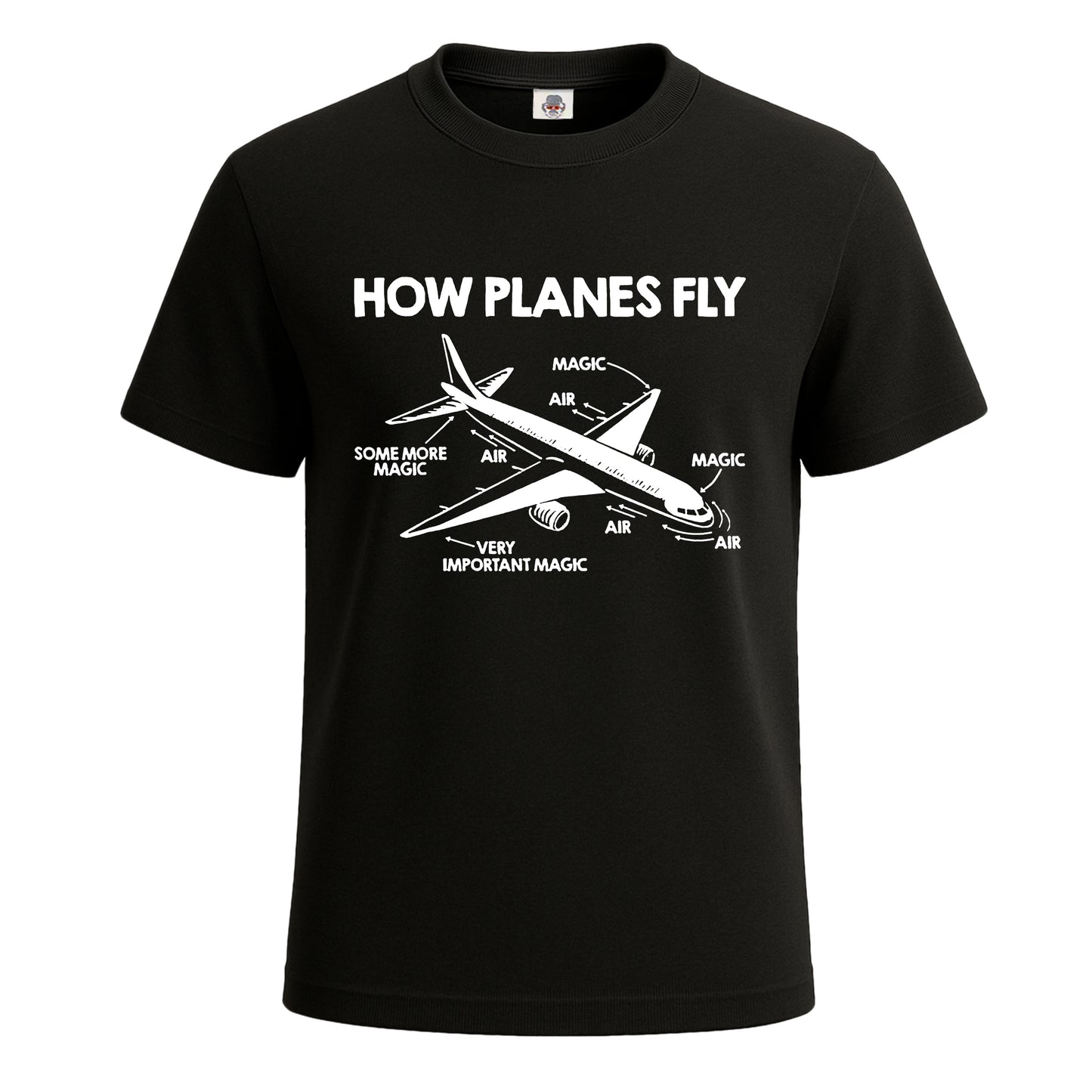 How Planes Fly Aerospace | T-Shirt For Men's BLACK T-SHIRT How Planes Fly Aerospace | T-Shirt For Men's