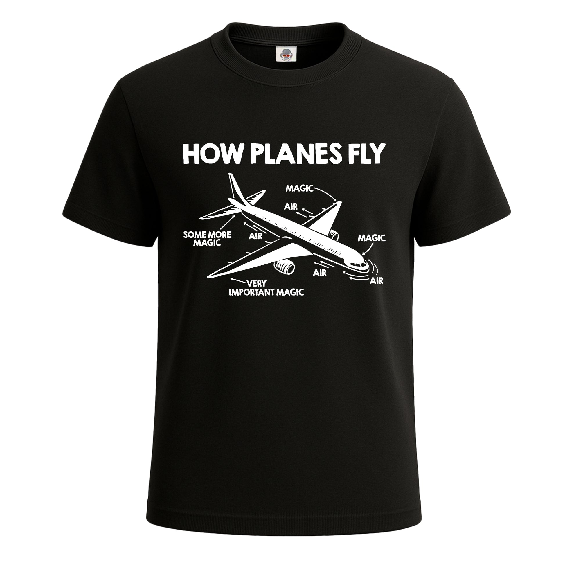 How Planes Fly Aerospace | T-Shirt For Men's BLACK T-SHIRT How Planes Fly Aerospace | T-Shirt For Men's