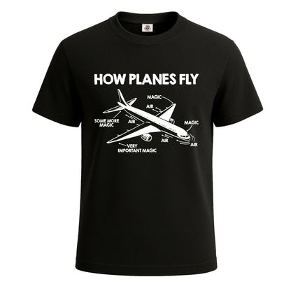 How Planes Fly Aerospace | T-Shirt For Men's BLACK T-SHIRT How Planes Fly Aerospace | T-Shirt For Men's