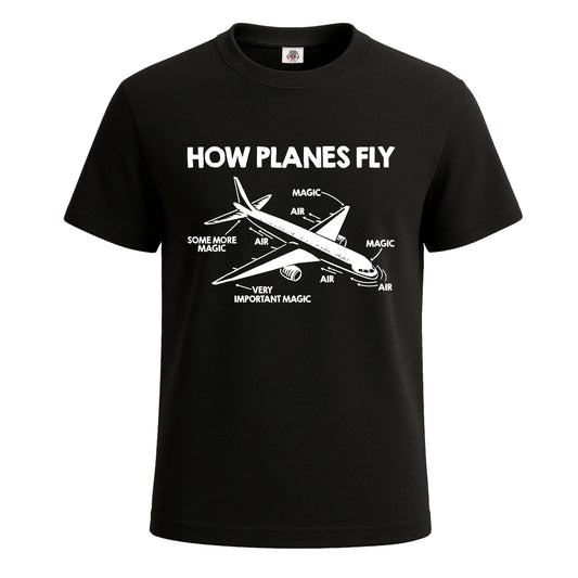 How Planes Fly Aerospace | T-Shirt For Men's BLACK T-SHIRT How Planes Fly Aerospace | T-Shirt For Men's