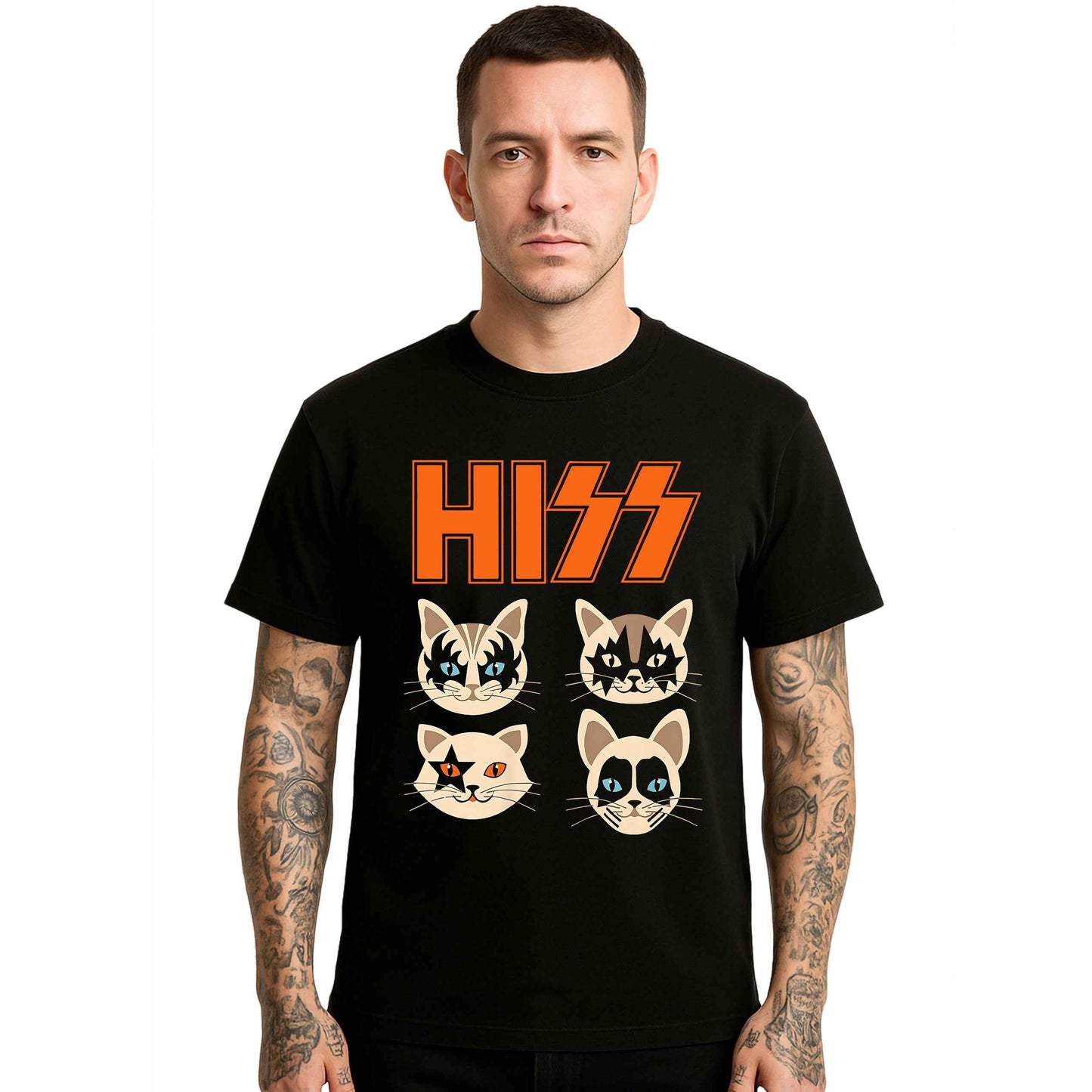 Hiss Cats Kittens Rock | T-Shirt For Men's Hiss Cats Kittens Rock | T-Shirt For Men's