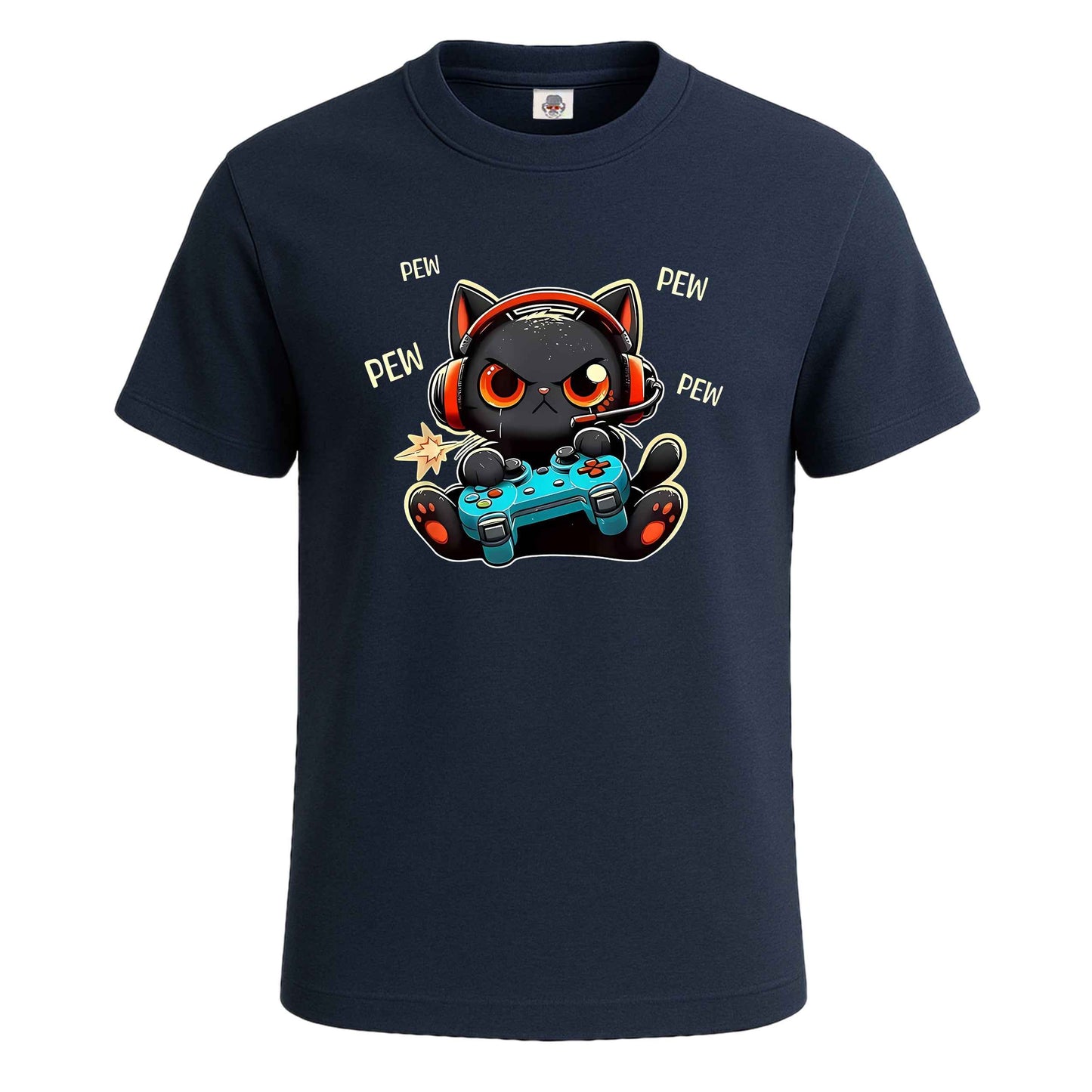 Cute Gamer Cat Pew Pew |T-Shirt For Men's