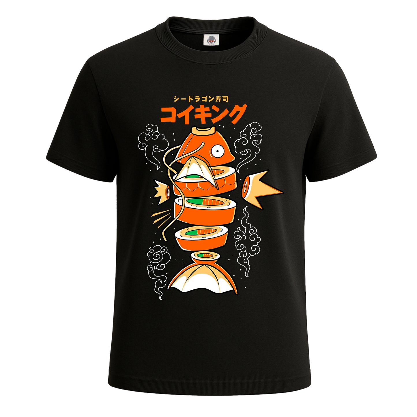 Sushi Carp Anime Fish | T-Shirt For Men's BLACK T-SHIRT Sushi Carp Anime Fish | T-Shirt For Men's
