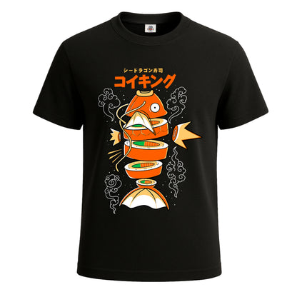 Sushi Carp Anime Fish | T-Shirt For Men's BLACK T-SHIRT Sushi Carp Anime Fish | T-Shirt For Men's