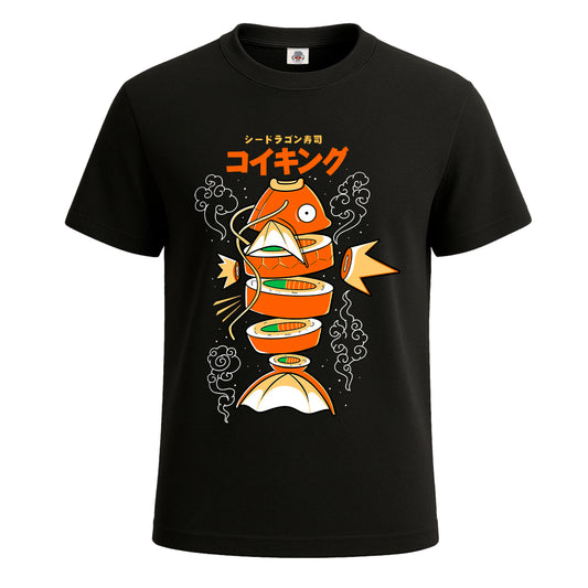 Sushi Carp Anime Fish | T-Shirt For Men's BLACK T-SHIRT Sushi Carp Anime Fish | T-Shirt For Men's