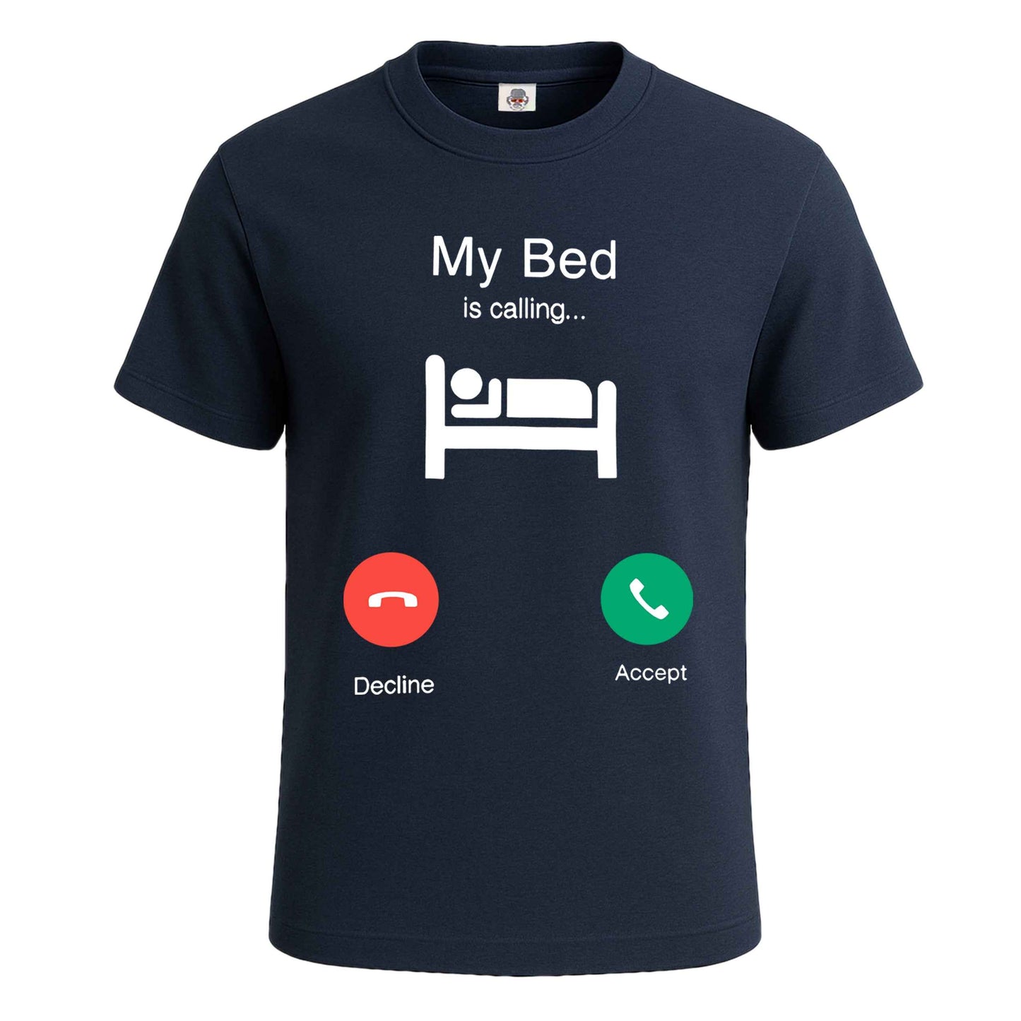 My Bed is Calling Lazy | T-Shirt For Men's NAVY T-SHIRT My Bed is Calling Lazy | T-Shirt For Men's