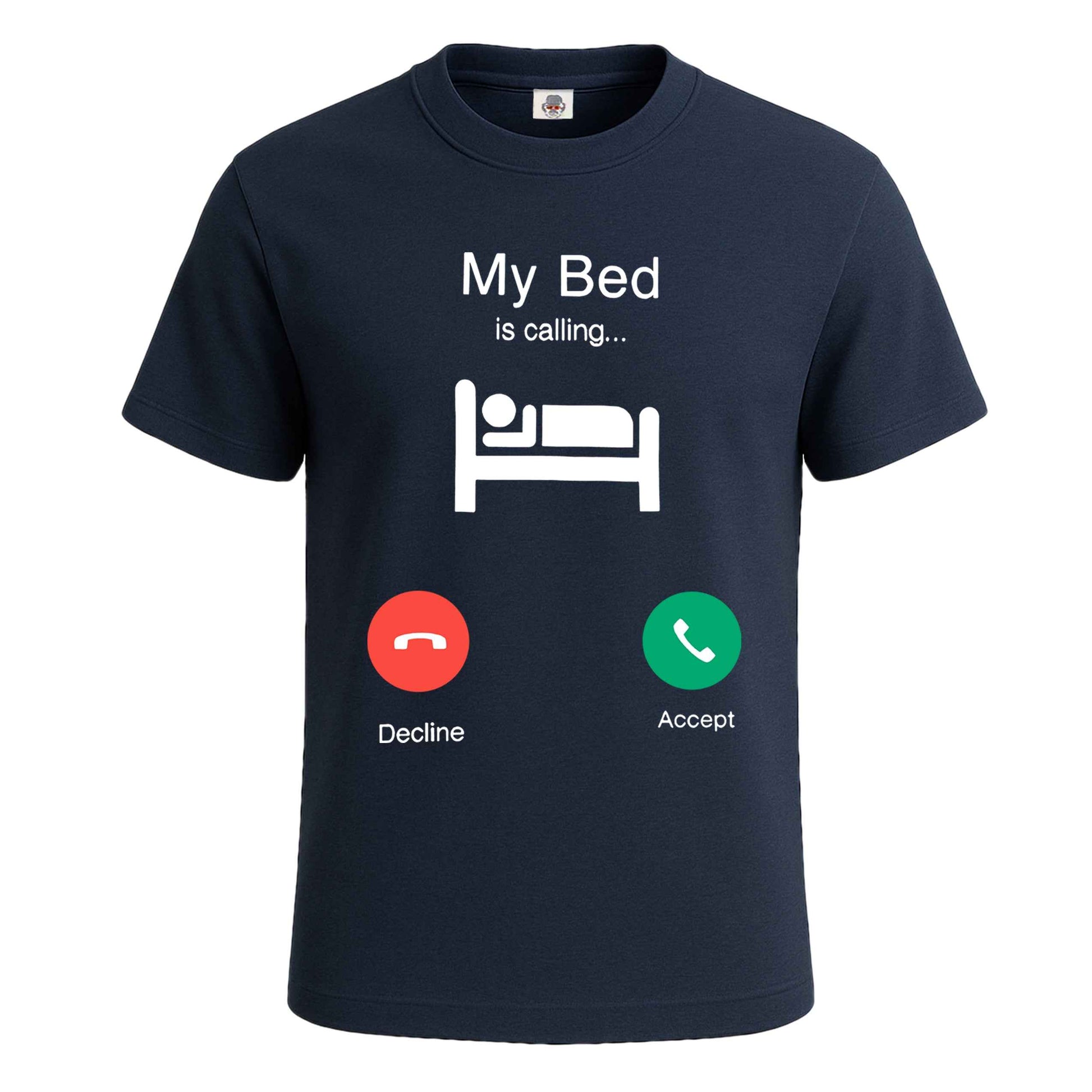 My Bed is Calling Lazy | T-Shirt For Men's NAVY T-SHIRT My Bed is Calling Lazy | T-Shirt For Men's