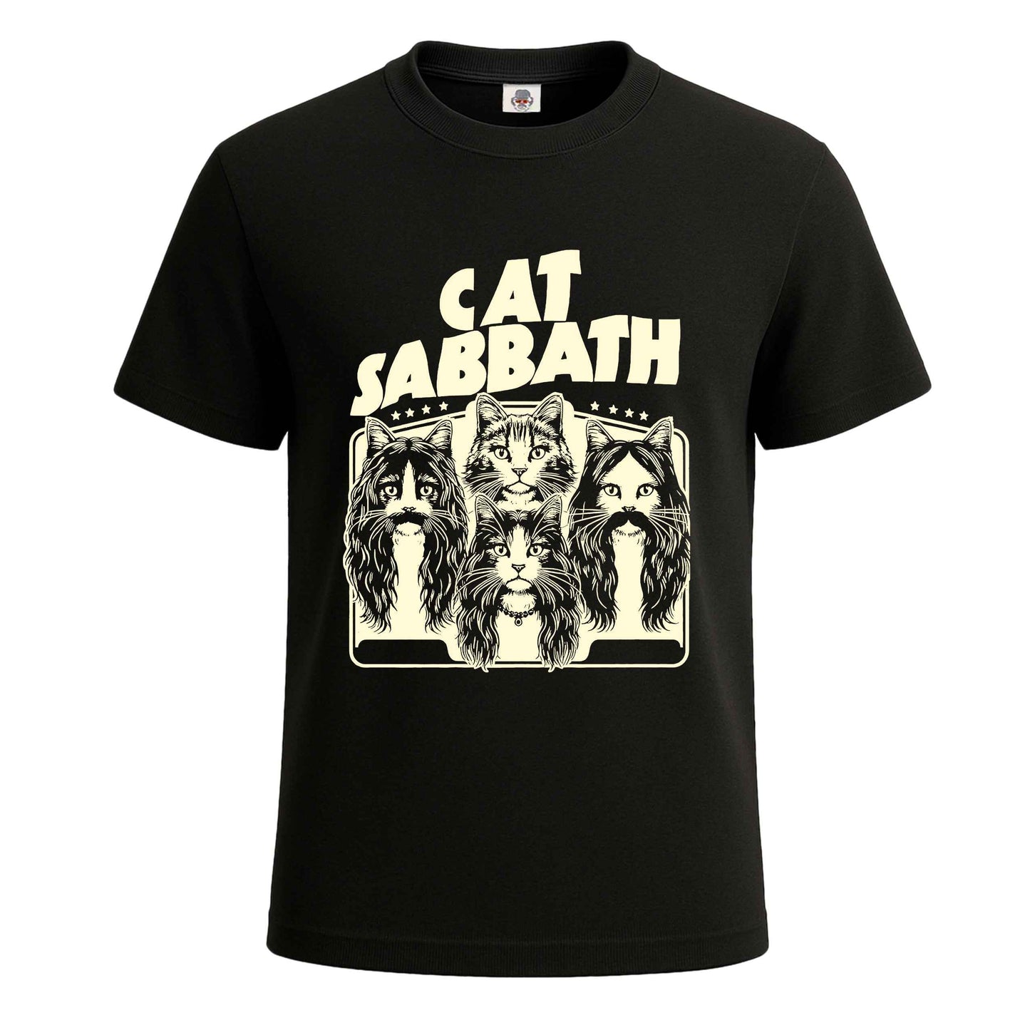 Cat Sabbath Novelty | T-Shirt For Men's BLACK T-SHIRT Cat Sabbath Novelty | T-Shirt For Men's