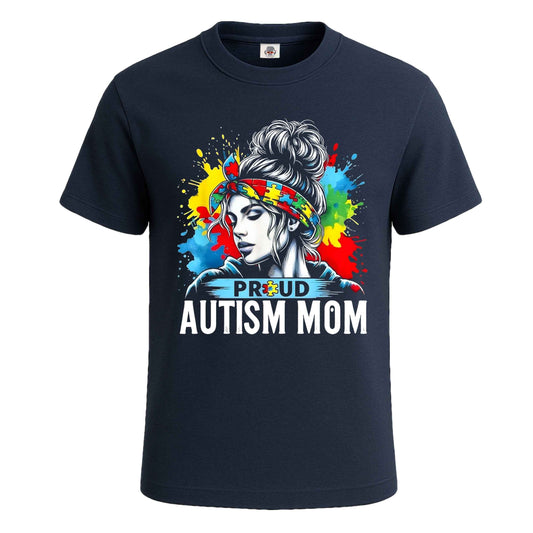 Proud Autism Mom | T-Shirt For Men's 5XL NAVY T-SHIRT Proud Autism Mom | T-Shirt For Men's