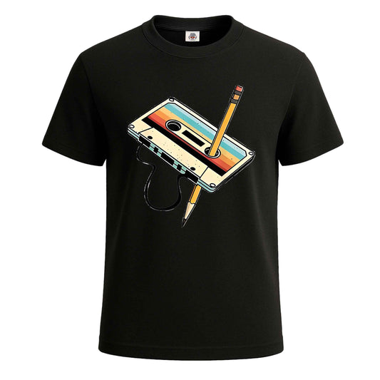 80s Cassette Tape | T-Shirt For Men's BLACK T-SHIRT 80s Cassette Tape | T-Shirt For Men's