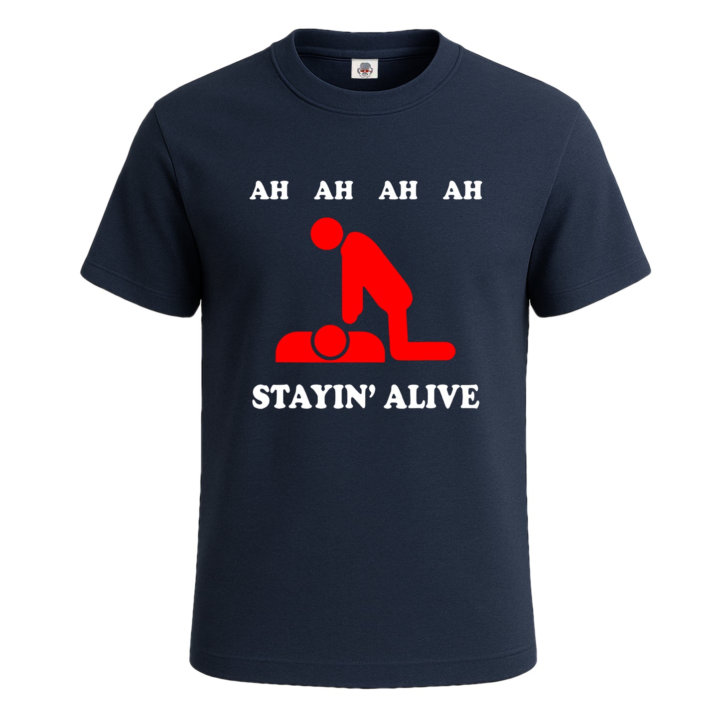 Ah Ah Stayin Alive | T-Shirt For Men's NAVY T-SHIRT Ah Ah Stayin Alive | T-Shirt For Men's