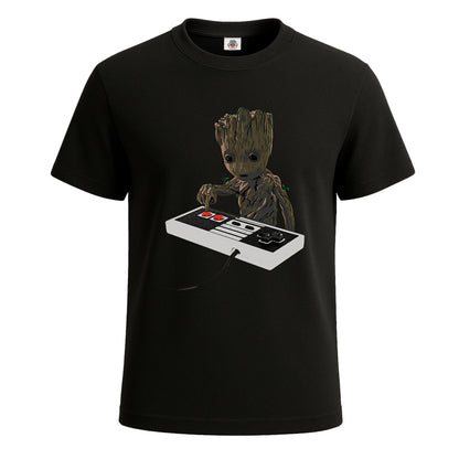 BABY GROOT STAR | T-Shirt For Men's BLACK T-SHIRT BABY GROOT STAR | T-Shirt For Men's