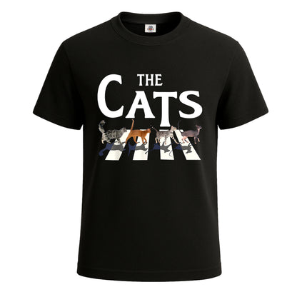 The Cats Abbey Road | T-Shirt For Men's BLACK T-SHIRT The Cats Abbey Road | T-Shirt For Men's