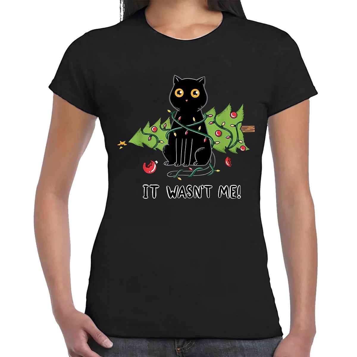 It Wasn't Me Cute Cat | LADIES T-SHIRT