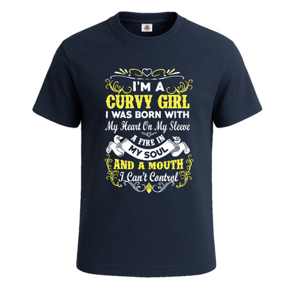 I'm A Curvy Girl I Was | T-Shirt For Men's NAVY T-SHIRT I'm A Curvy Girl I Was | T-Shirt For Men's