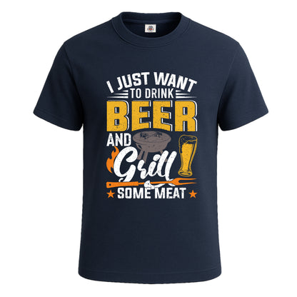 I Just Want To Drink Beer | T-Shirt For Men's NAVY T-SHIRT I Just Want To Drink Beer | T-Shirt For Men's
