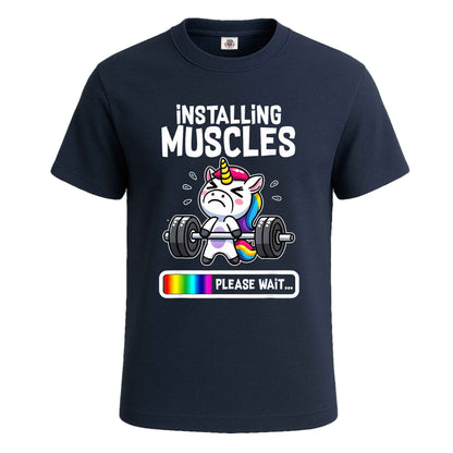 Unicorn Installing Muscles |T-Shirt For Men's