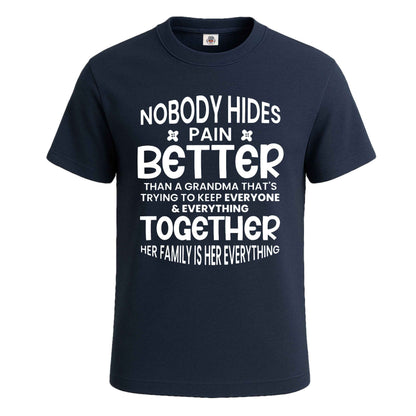 Nobody Hidee Pain | T-Shirt For Men's NAVY T-SHIRT Nobody Hidee Pain | T-Shirt For Men's