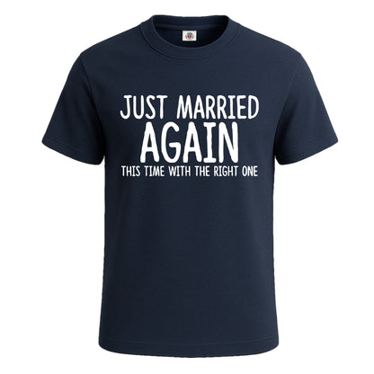 Just Married Again | T-Shirt For Men's NAVY T-SHIRT Just Married Again | T-Shirt For Men's