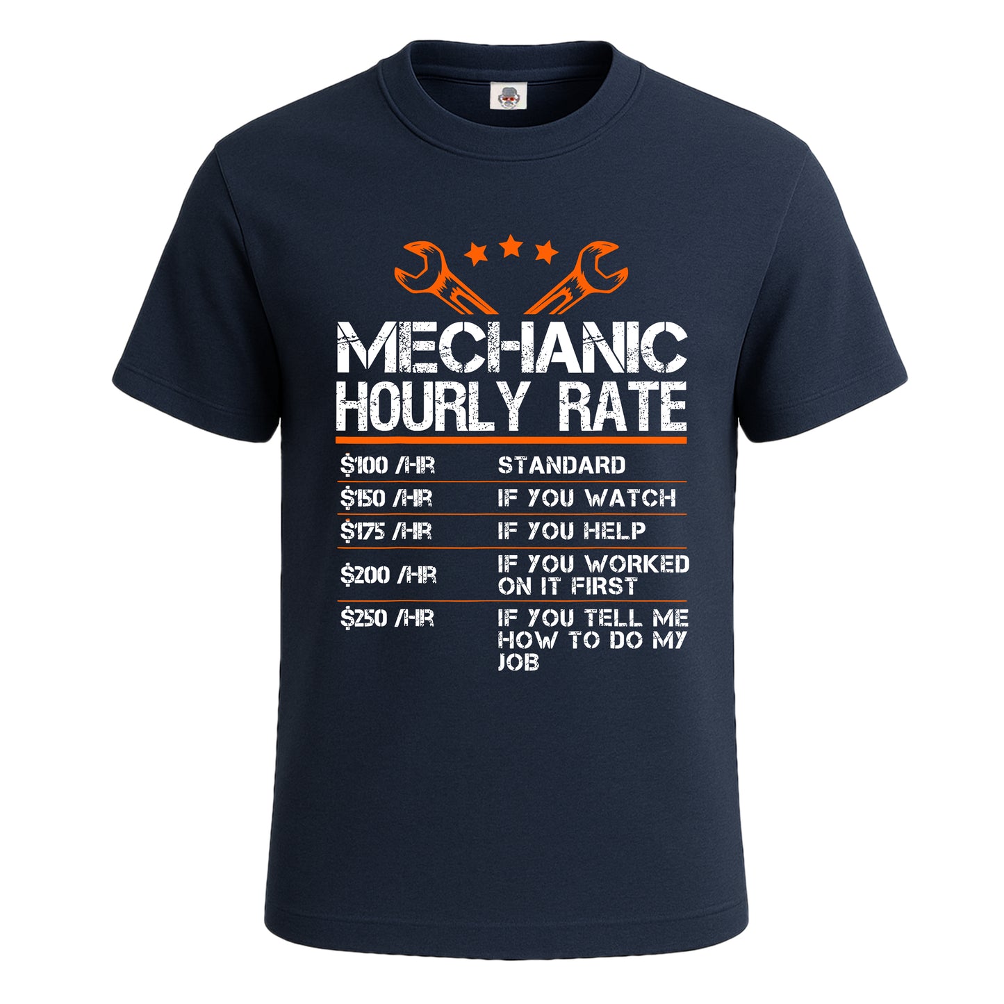 Mechanic Hourly Rate | T-Shirt For Men's NAVY T-SHIRT Mechanic Hourly Rate | T-Shirt For Men's