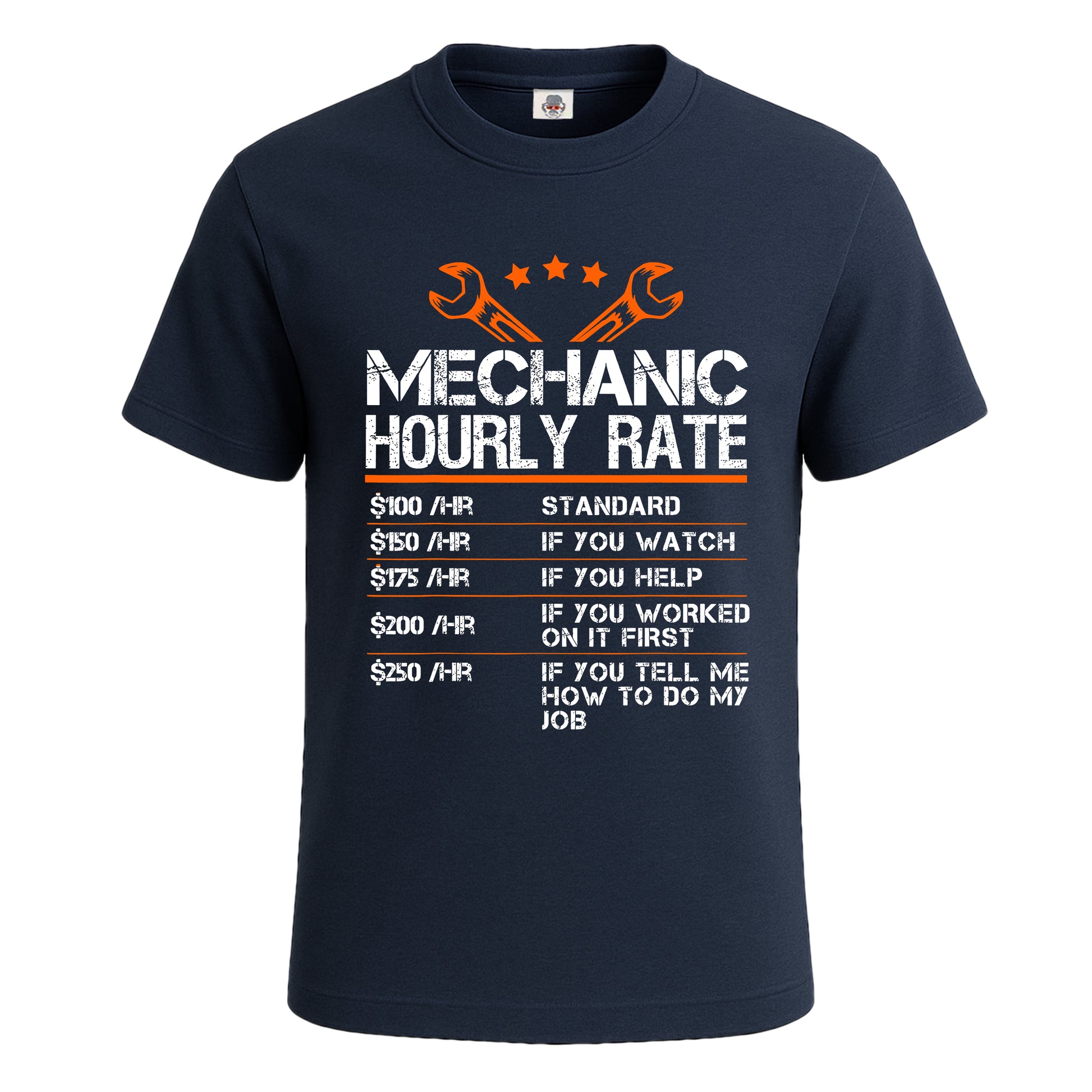 Mechanic Hourly Rate | T-Shirt For Men's NAVY T-SHIRT Mechanic Hourly Rate | T-Shirt For Men's