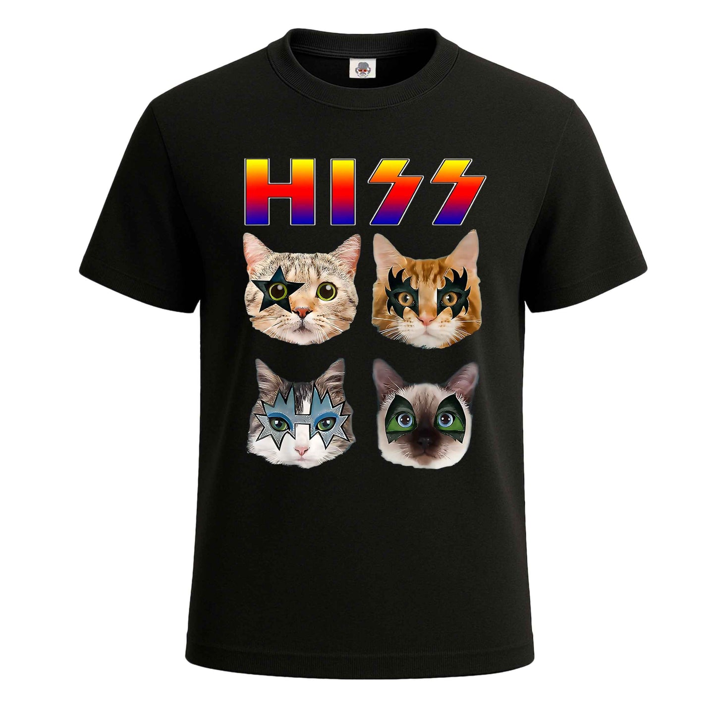 HISS Cat Funny Cats | T-Shirt For Men's BLACK T-SHIRT HISS Cat Funny Cats | T-Shirt For Men's
