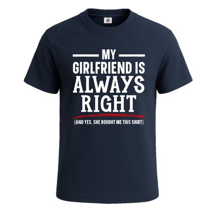 My Girlfriend is Always | T-Shirt For Men's NAVY T-SHIRT My Girlfriend is Always | T-Shirt For Men's