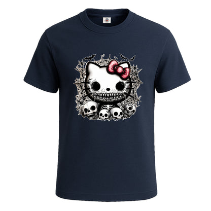 Gothic Doll Skull Themed | T-Shirt For Men's NAVY T-SHIRT Gothic Doll Skull Themed | T-Shirt For Men's