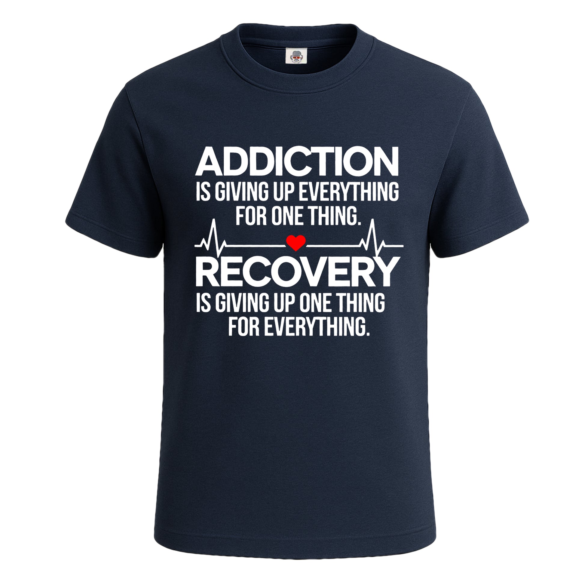 Addiction Is Giving Up | T-Shirt For Men's NAVY T-SHIRT Addiction Is Giving Up | T-Shirt For Men's