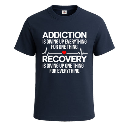 Addiction Is Giving Up | T-Shirt For Men's NAVY T-SHIRT Addiction Is Giving Up | T-Shirt For Men's
