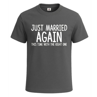 Just Married Again | T-Shirt For Men's Charcoal Just Married Again | T-Shirt For Men's