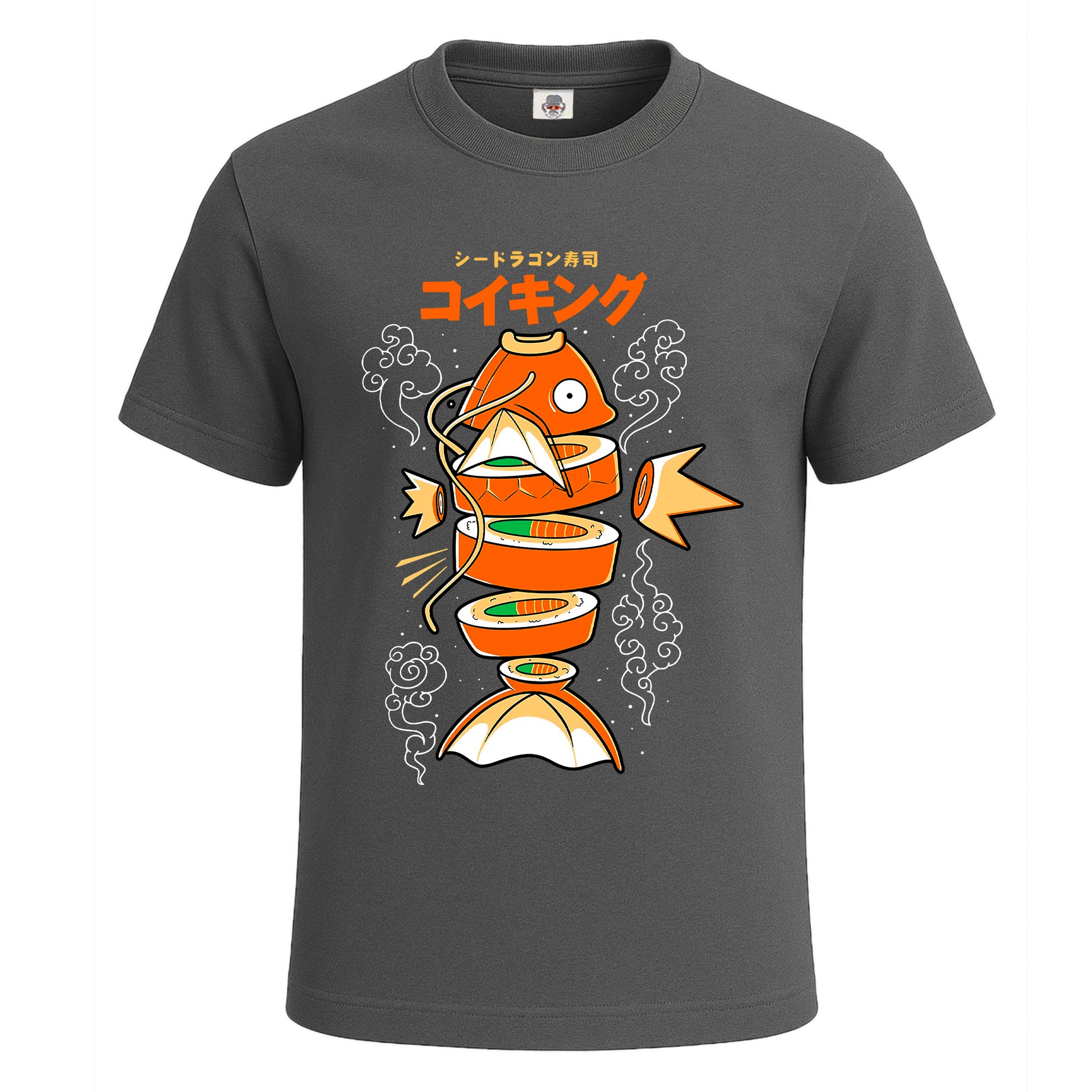 Sushi Carp Anime Fish | T-Shirt For Men's Charcoal Sushi Carp Anime Fish | T-Shirt For Men's