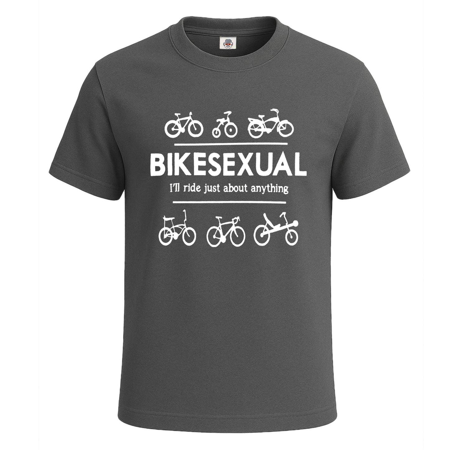 Bike Sexual I Ride Just | T-Shirt For Men's Charcoal Bike Sexual I Ride Just | T-Shirt For Men's