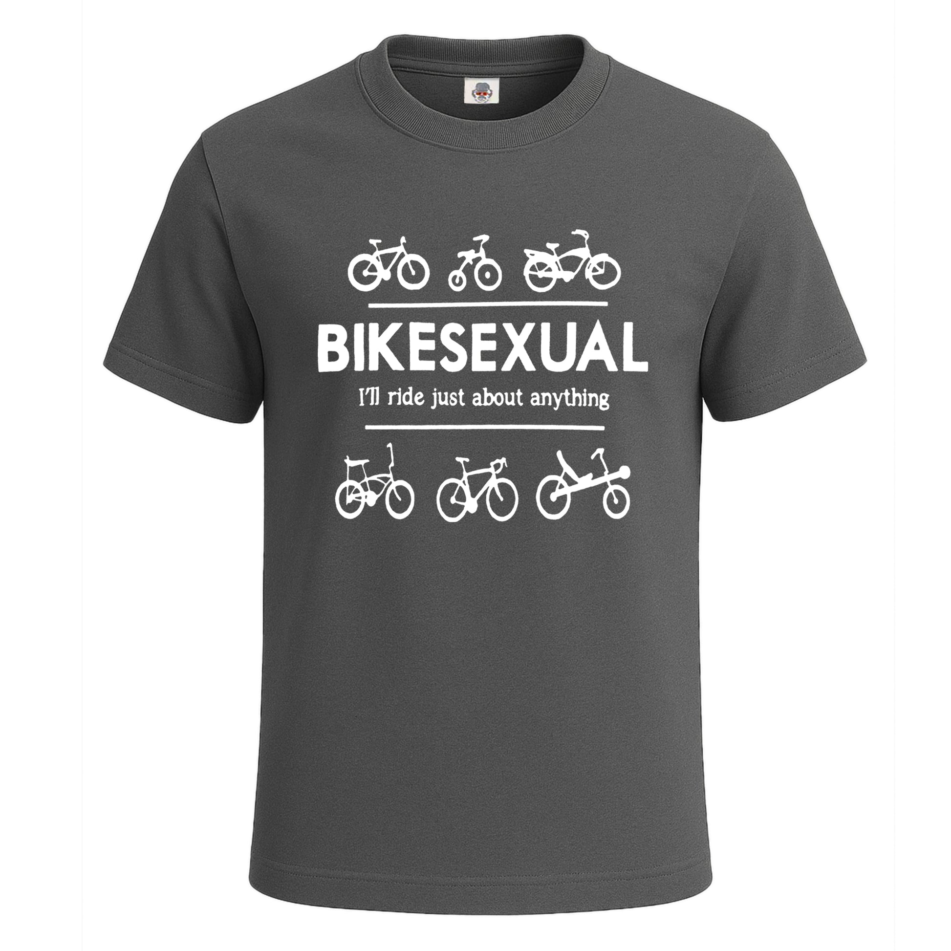 Bike Sexual I Ride Just | T-Shirt For Men's Charcoal Bike Sexual I Ride Just | T-Shirt For Men's