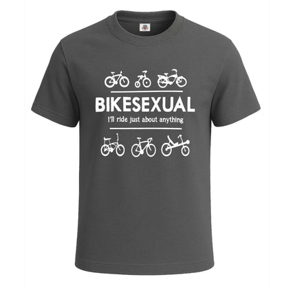 Bike Sexual I Ride Just | T-Shirt For Men's Charcoal Bike Sexual I Ride Just | T-Shirt For Men's