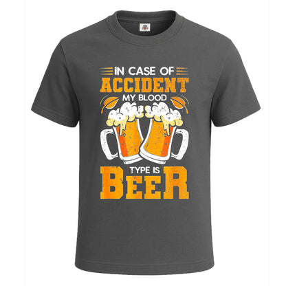 In Case of Accident | T-Shirt For Men's Charcoal In Case of Accident | T-Shirt For Men's