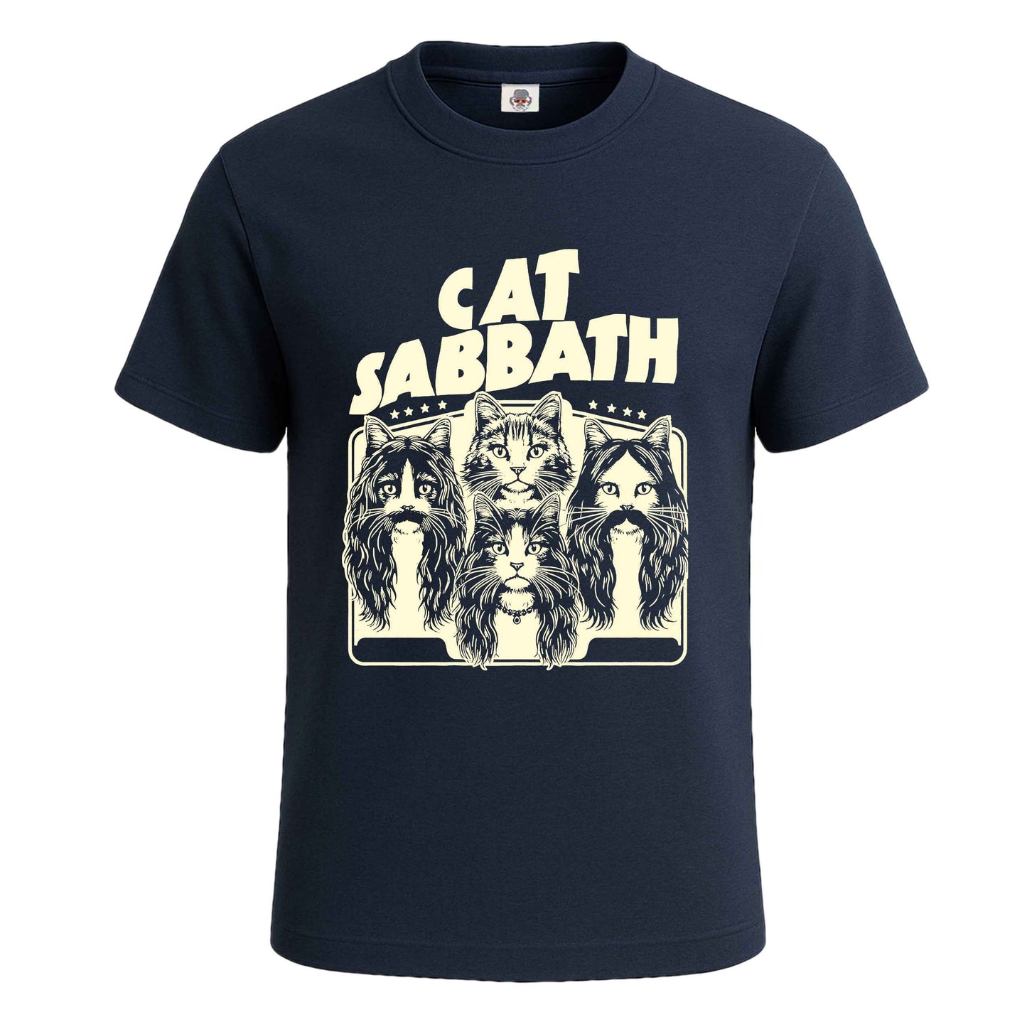 Cat Sabbath Novelty | T-Shirt For Men's NAVY T-SHIRT Cat Sabbath Novelty | T-Shirt For Men's
