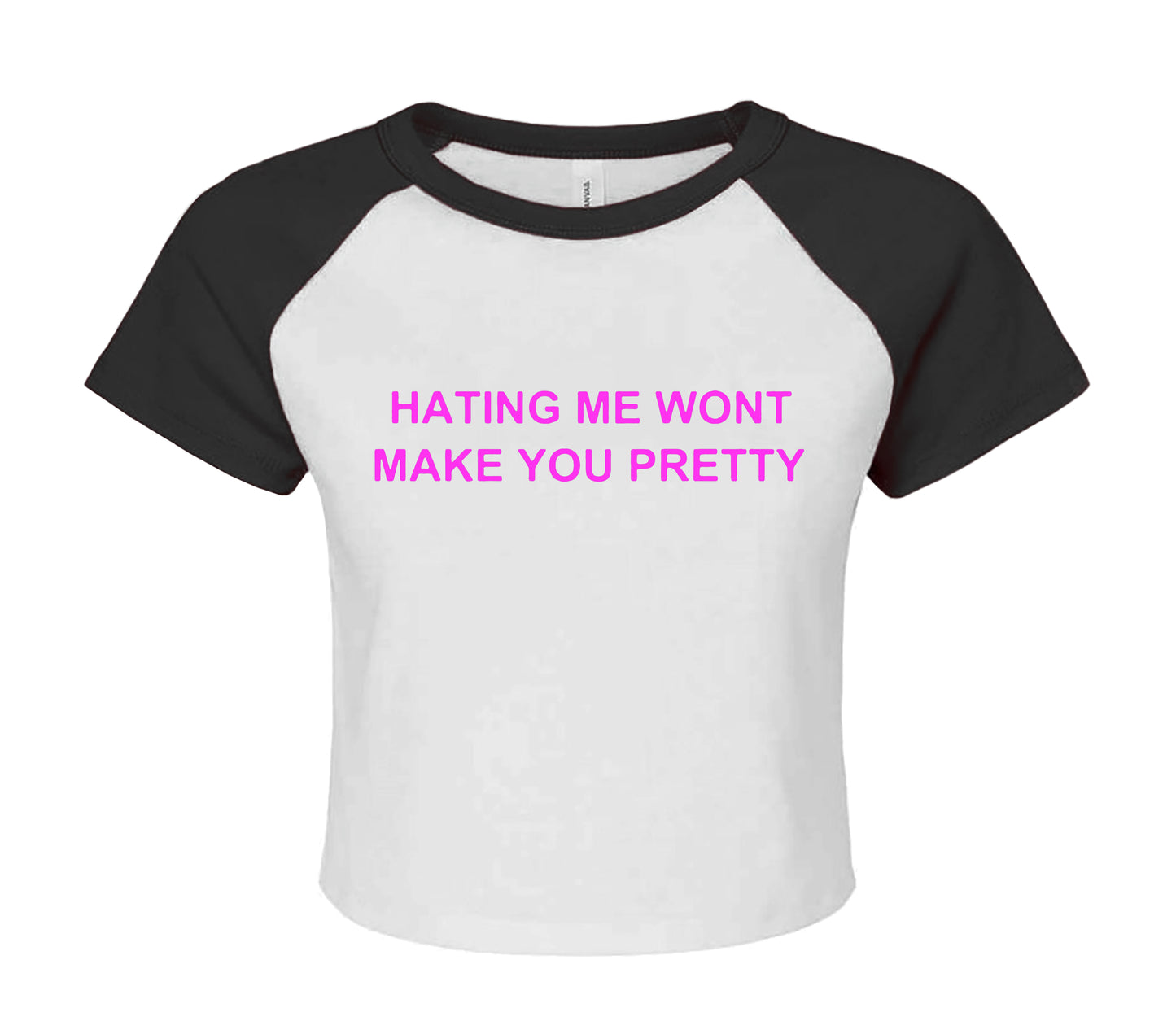 HATING ME WONT | LADIES RAGLAN CROP TOP
